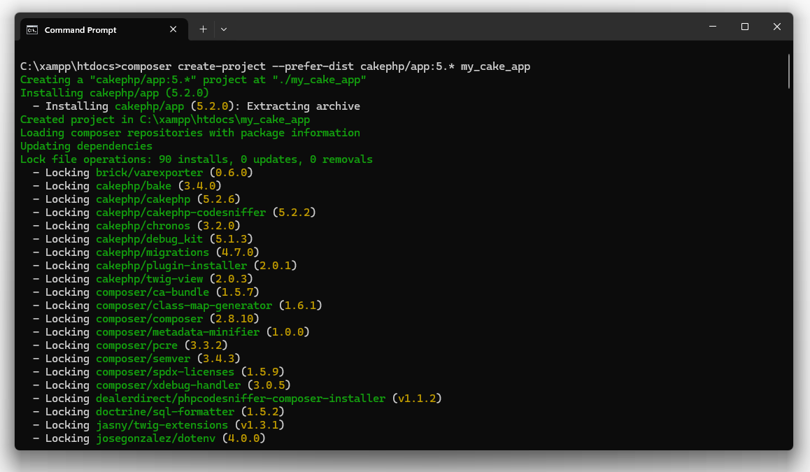 Cakephp 5 Composer downloading project