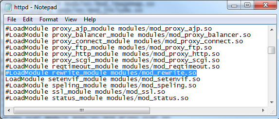 enable mod_rewrite