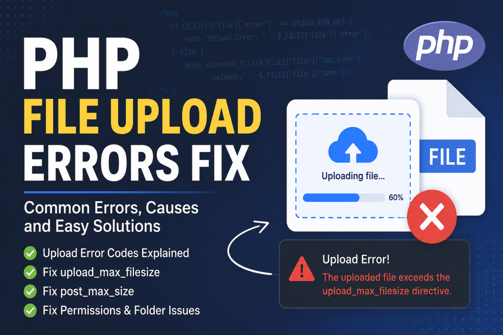 PHP File Upload Errors Fix